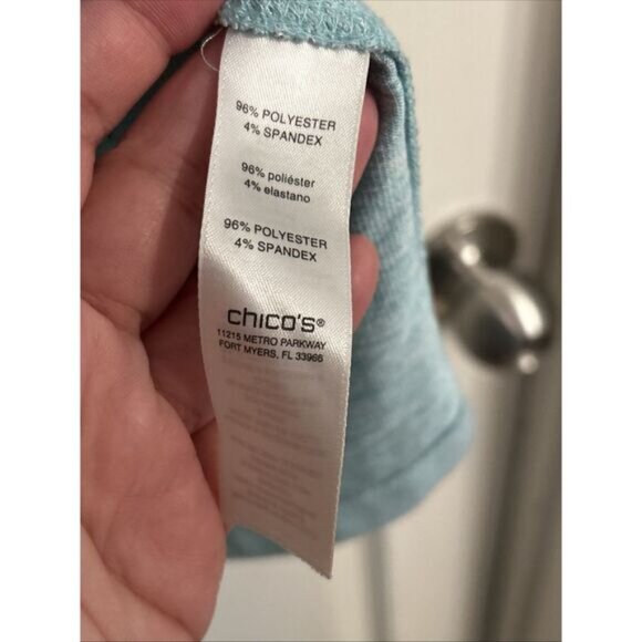 Weekends by Chicos Teal Tank Top Scoop Neck Women's Size‎ 2 / L - Picture 4 of 5